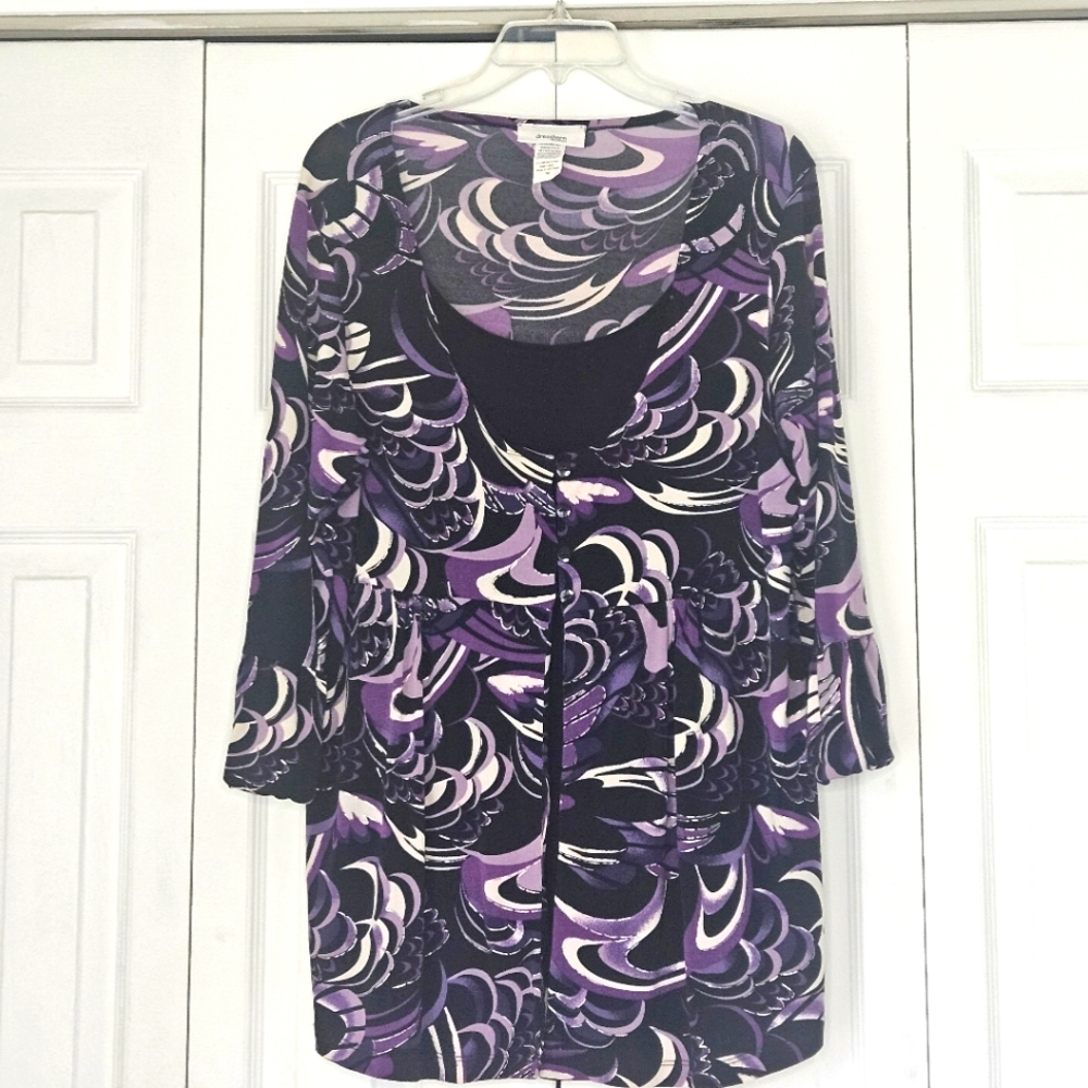 Purple Patterned Women's Blouse
